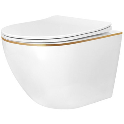 Wall-Hung Toilet Bowl Rea Carlo Mini Tornado White Ceramic from B&Q