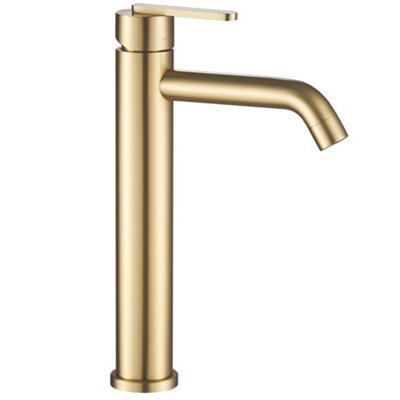 Bathroom Faucet Rea Ontario High Brush GoldBrass from B&Q