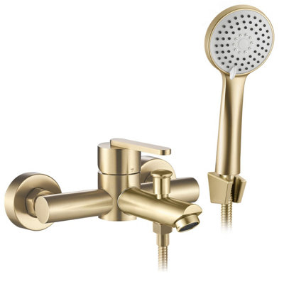 Bath Faucet Rea Ontario Brush GoldBrass from B&Q