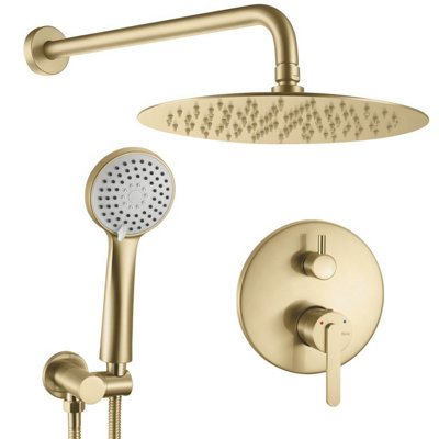 Concealed Shower Set Rea Ontario Brush GoldBrass from B&Q