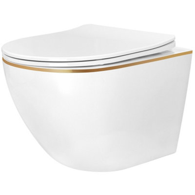 Toilet Bowl Rea Mini Tornado Nfq Gold EdgeCeramics from B&Q