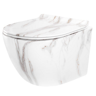 Toilet Bowl Rea Tornado Aiax Shiny White MarbleCeramics from B&Q