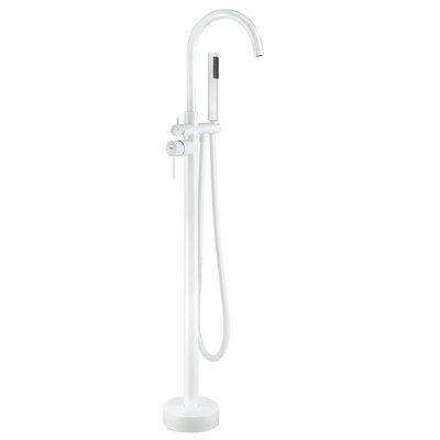 Floor-Mounted Bathtub Faucet Rea Lungo White Brass from B&Q