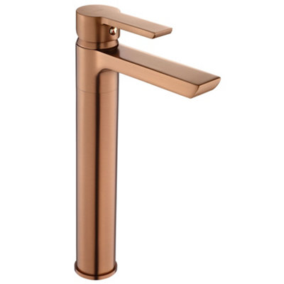 Washbasin Faucet Rea Argus High Brush Copper Brass from B&Q