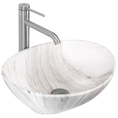 Countertop Washbasin Rea Sofia Ash Matt OvalCeramics from B&Q