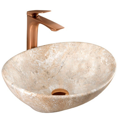 Countertop Washbasin Rea Sofia Savana Matt OvalCeramics from B&Q