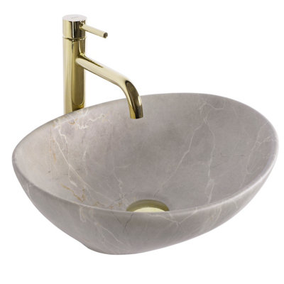 Countertop Washbasin Rea Sofia Beige Matt OvalCeramics from B&Q
