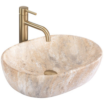 Countertop Washbasin Rea Amelia Savana Matt Beige Ceramic from B&Q