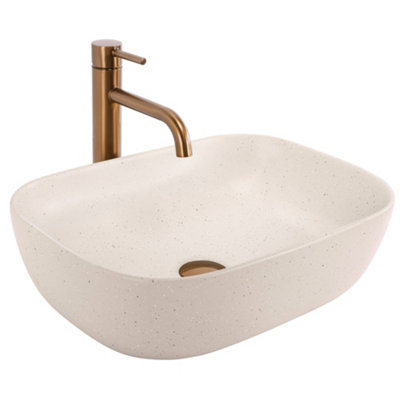 Countertop Washbasin Rea Belinda Sandy Beige Ceramic from B&Q