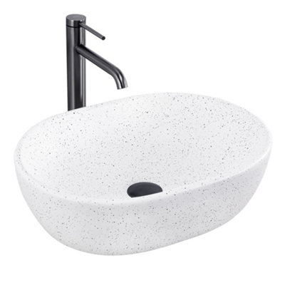 Countertop Washbasin Rea Amelia Warm White Ceramic from B&Q