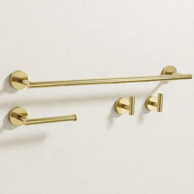 Set Of Bathroom Hangers Rea Ari Gold 4 Pieces from B&Q