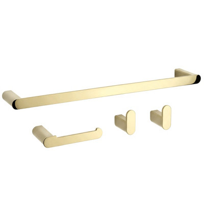 Set Of Bathroom Hangers Rea Mati 4 Pieces Gold 60X6,8X3Cm from B&Q