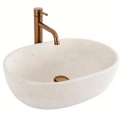 Countertop Washbasin Rea Amelia Sandy Beige Ceramic from B&Q