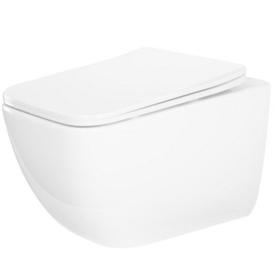 Wall-Hung Toilet Bowl Rea Dexter Tornado White Ceramic from B&Q