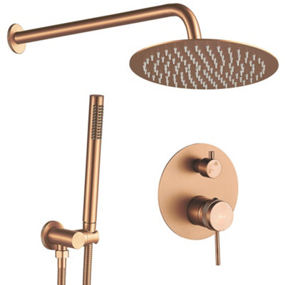 Concealed Shower Set Rea Lungo Brush CopperBrass from B&Q