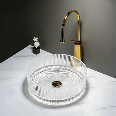 Countertop Basin Rea Ingrid 36 Transparent Glass from B&Q