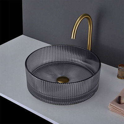Countertop Basin Rea Ingrid 36 Grey Glass from B&Q