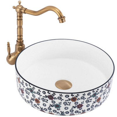 Rea White Countertop Washbasin Stefania Ceramic B&Q