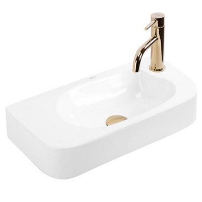 Countertop Washbasin Rea Odetta WhiteCeramic from B&Q