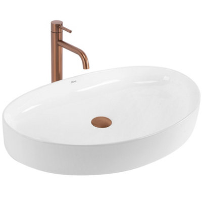 Countertop Washbasin Rea Sabina 65 WhiteCeramic from B&Q