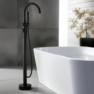 Bathtub Faucet Rea Lungo Black Brass from B&Q