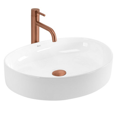 Countertop Washbasin Rea Joana 50 WhiteCeramic from B&Q