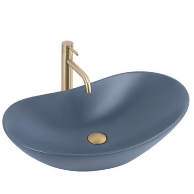 Countertop Washbasin Rea Royal BlueCeramic from B&Q