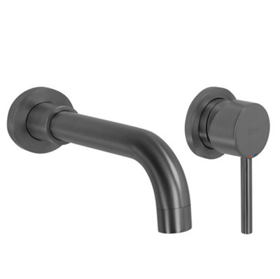 Wall Mounted Basin Faucet Rea Lungo Titanium Long from B&Q