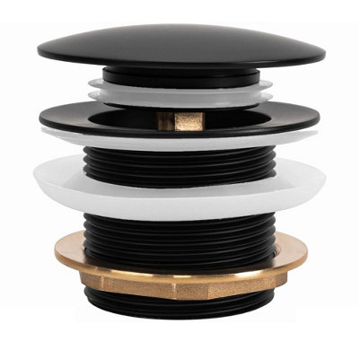 Bathtub Drain Plug Rea Click-Clack BlackBrass from B&Q