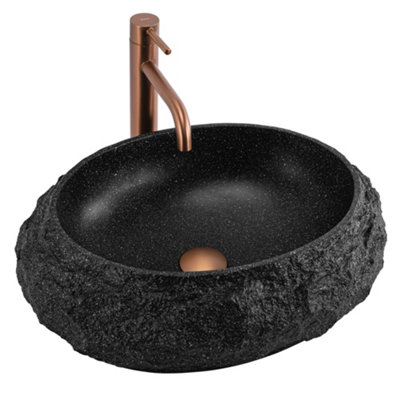 Countertop Washbasin Rea Mika Black from B&Q