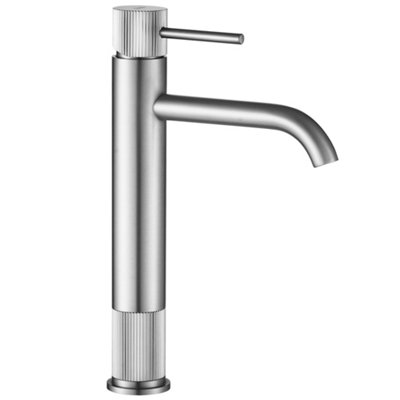 Bathroom Faucet Rea Lungo Stripe Brush Steel from B&Q