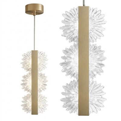 B&Q - Ceiling Lamp Chandelier  G150-3Cp Gold Brush Gold