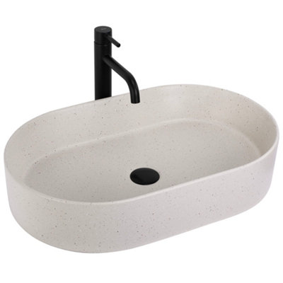 Countertop Washbasin Rea Nadia 60 BeigeCeramic from B&Q