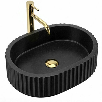 Countertop Washbasin Rea Margaret BlackComposite from B&Q