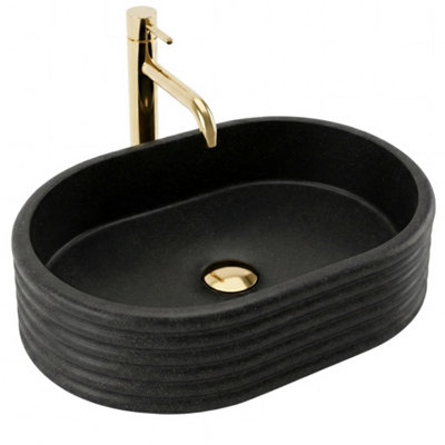 Countertop Washbasin Rea Nicoletta BlackComposite from B&Q