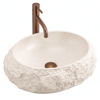 Countertop Washbasin Rea Mika BeigeComposite from B&Q