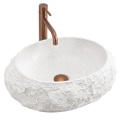 Countertop Washbasin Rea Mika WhiteComposite from B&Q