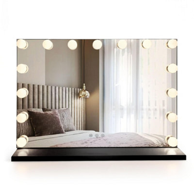 B&Q - Mirror  Hollywood Black 58X45 LedRectangular