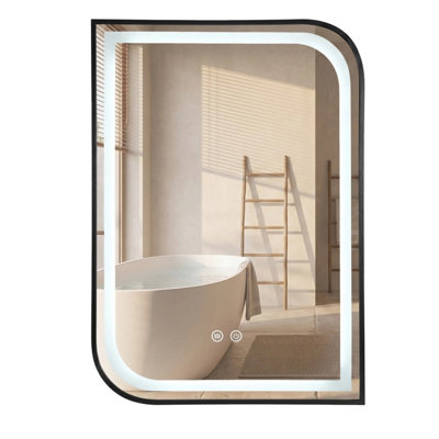 B&Q - Mirror  Zone 80X60 Led Black 2,5X60X80Cm