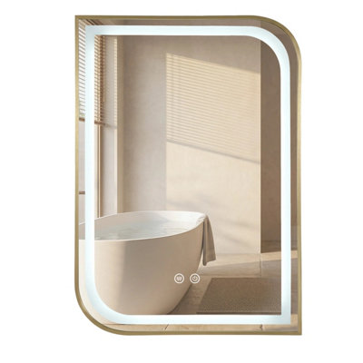 B&Q - Mirror  Zone 80X60 Led Gold 0,5X60X80Cm