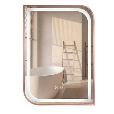 B&Q - Mirror  Zone 80X60 Led Brush Rose Gold 2,5X60X80Cm
