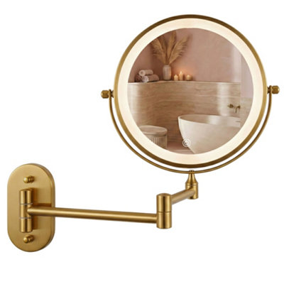 B&Q - Mirror  Glow Gold LedRound