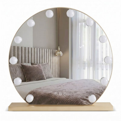 B&Q - Mirror  Hollywood Led Gold 12X50X47Cm