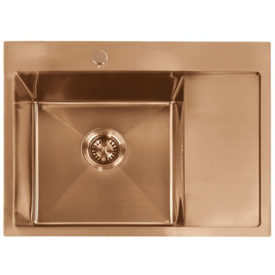 Kitchen Sink Rea Fin 62 Brush Copper from B&Q