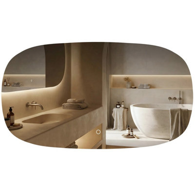 B&Q - Mirror  Top-4 Transparent 100X60 LedOvalRectangular