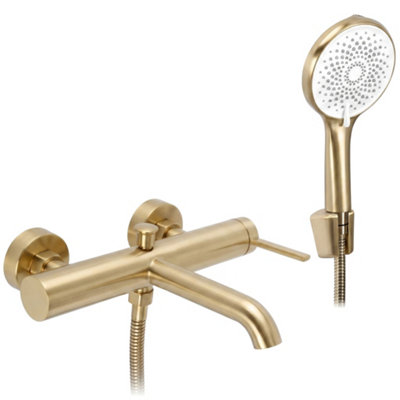 Bathtub Faucet Rea Rivo Brush Gold 22,5X10X6Cm from B&Q