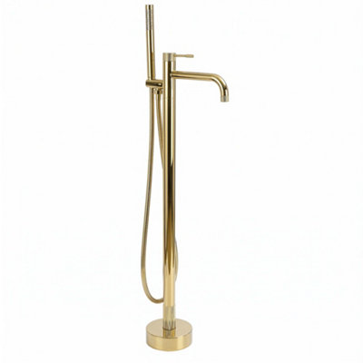 Floor-Mounted Bathtub Faucet Rea Venti Gold 26X16X115Cm from B&Q