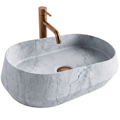 Countertop Washbasin Rea Venice Imitation StoneGrayArtificial Stone from B&Q
