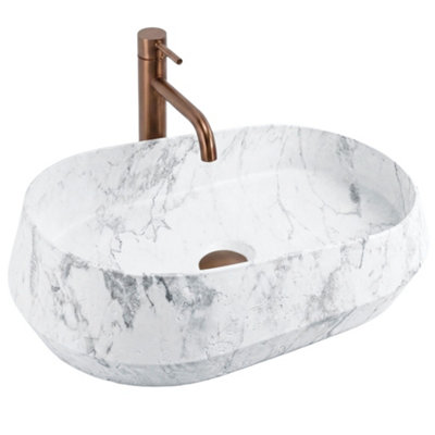 Countertop Washbasin Rea Dune Imitation StoneGrayArtificial Stone from B&Q