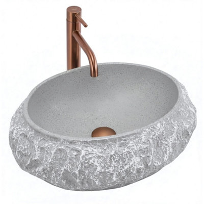 Countertop Washbasin Rea Mika Gabro GreyComposite from B&Q
